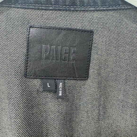 Paige Scout Denim Jacket Men's Large Dark Blue Wash Lightweight Grunge Casual - Picture 5 of 13